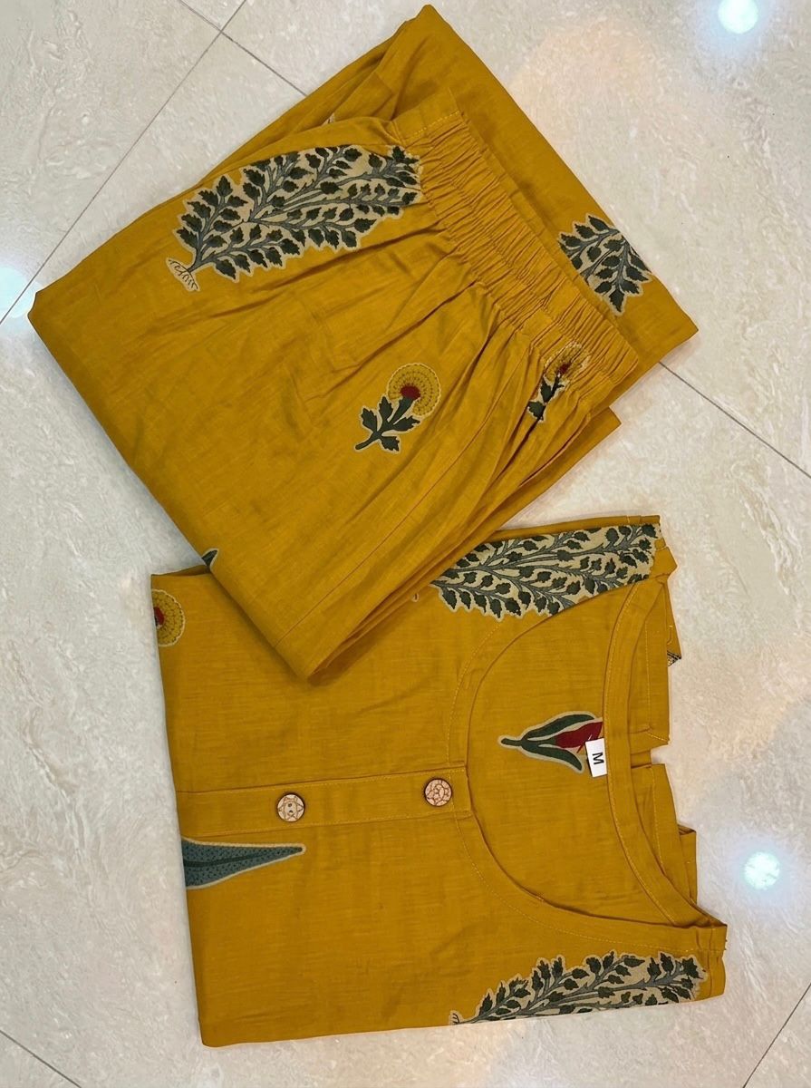 Mustard Yellow Printed Sleeveless Anarkali Kurta
