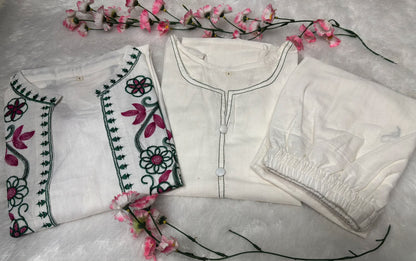 Ivory Garden Embroidered Jacket Set